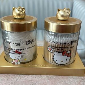 The Crème Shop x Hello Kitty Reusable Glass Jars and holder - NEW